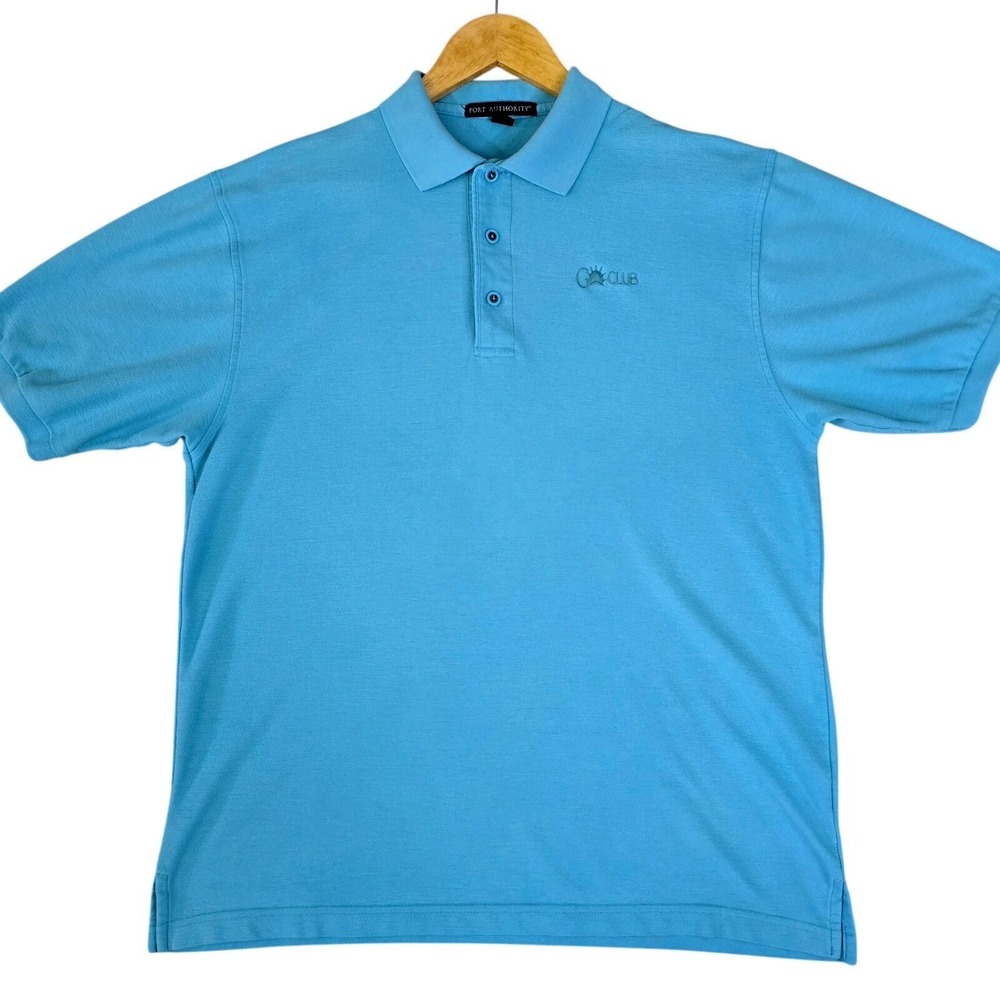 Port Authority‎ Mens Size L Golf  Polo Shirt Pique Blue Club